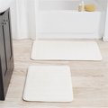 Lavish Home Lavish Home 67-16-W 2 Piece Memory Foam Striped Bath Mat Set - White 67-16-W